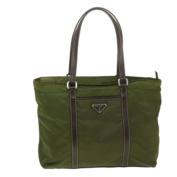 PRADA Tote Bag Nylon Khaki Auth bs4609 - Picture 13 of 16